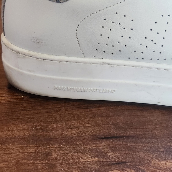 P448 Thea Platform Sneakers  White Suede Silver Size 40 Size 9 - Picture 5 of 10